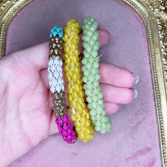 4159. Glass Colorful Beaded Bracelet Set - Picture 6 of 6